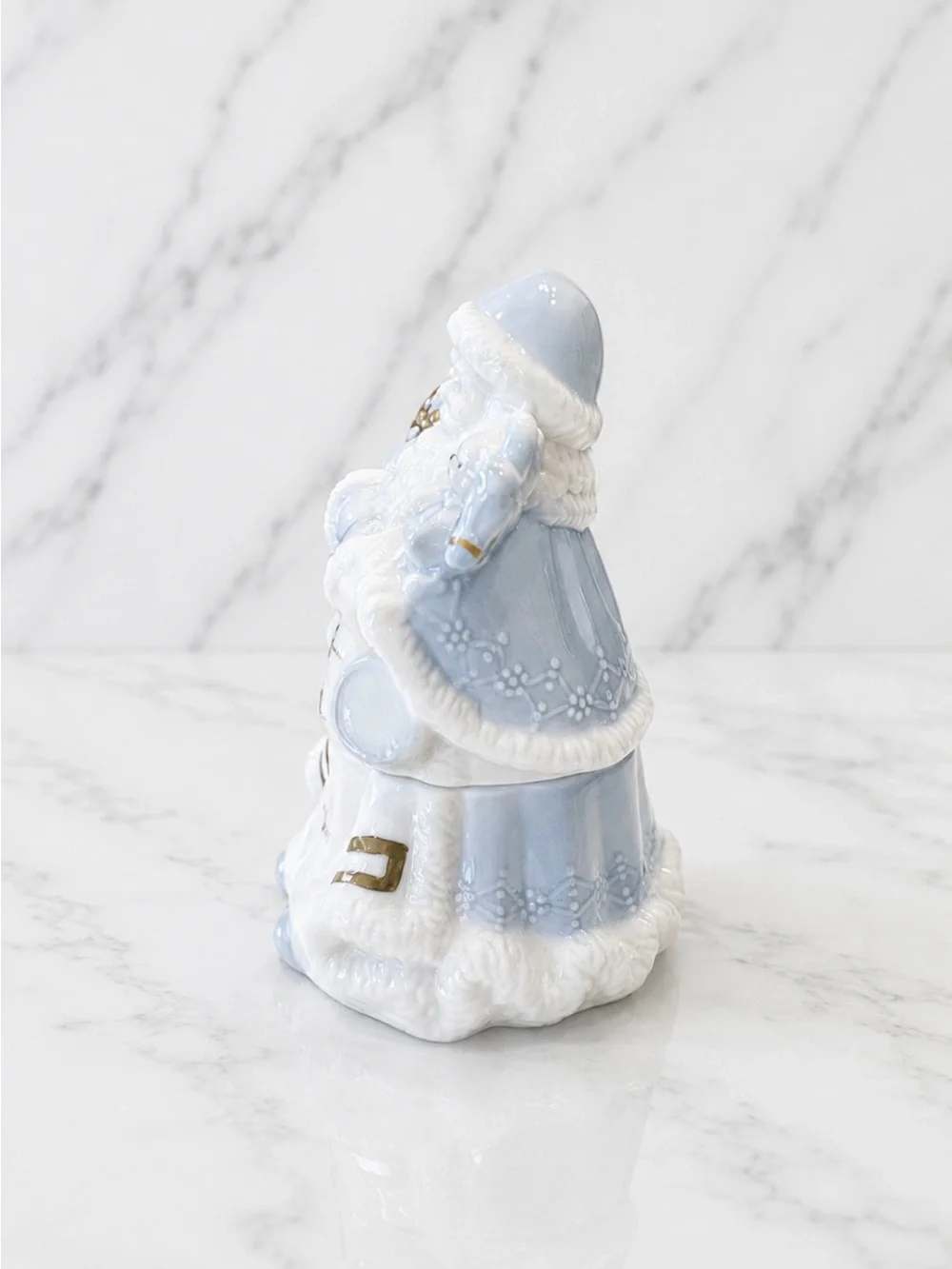 Ceramic Holiday Santa Claus Jewelry Box